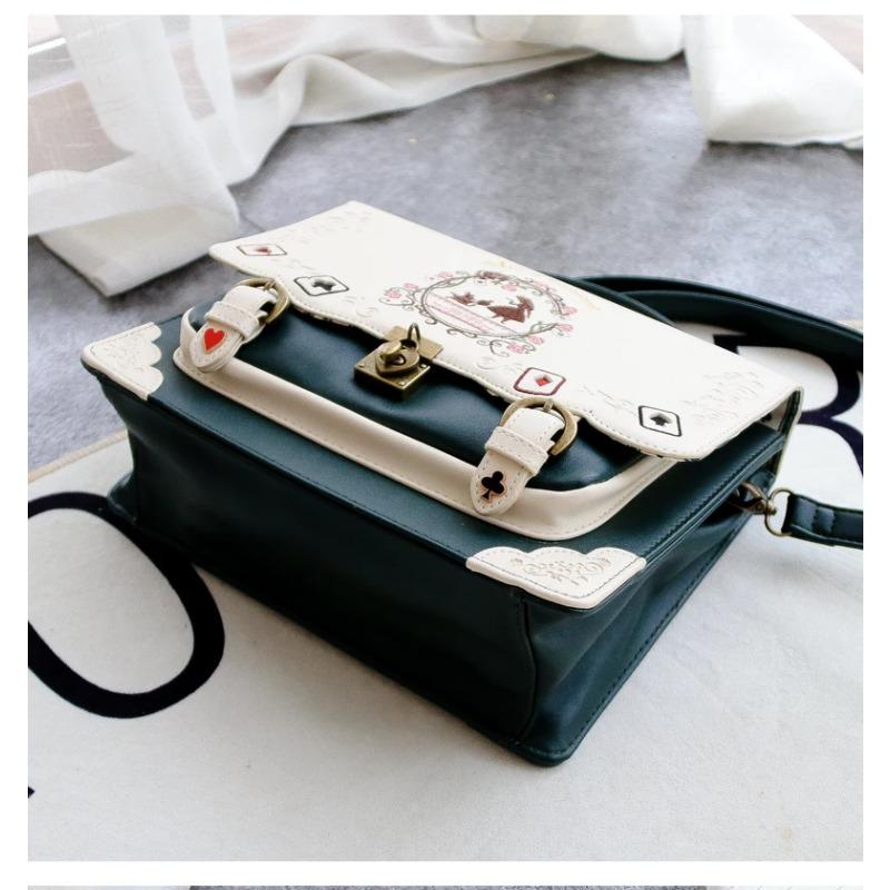 Gothic Lolita Briefcase Backpack Women Vintage Jk Schoolbag Messenger Bag Female Japanese Harajuku Kawaii Handbags