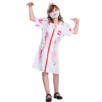 Kids Horror Zombie Killer Nurse Costume Girls Halloween Fancy Dress Outfit