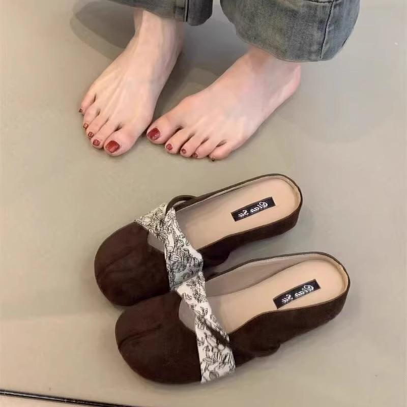 Inner heightening bag head slippers women's summer outer wear new gentle half slippers
