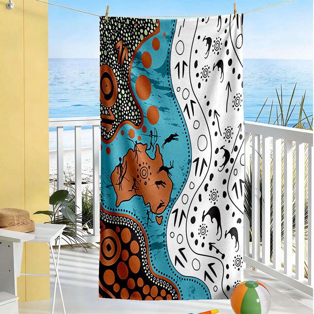 Australian Aboriginal Style Beach Towel Soft Durable Quick-Dry Comfortable Lightweight