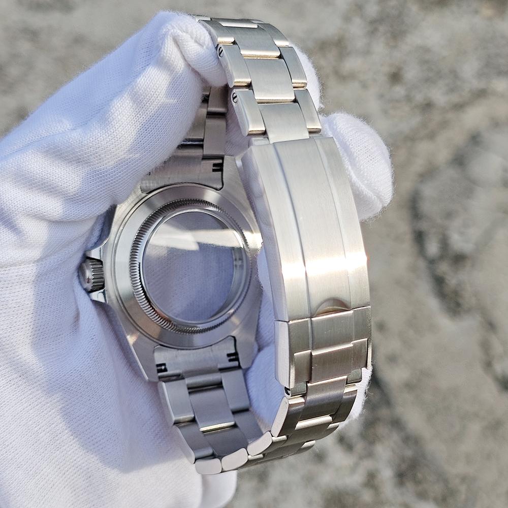 39mm EXP 24 Hour GMT Bezel Watch Case for NH34 NH35 NH36 Sapphire Glass Explorer Men Case Stainless Steel Frosted Steel Strip