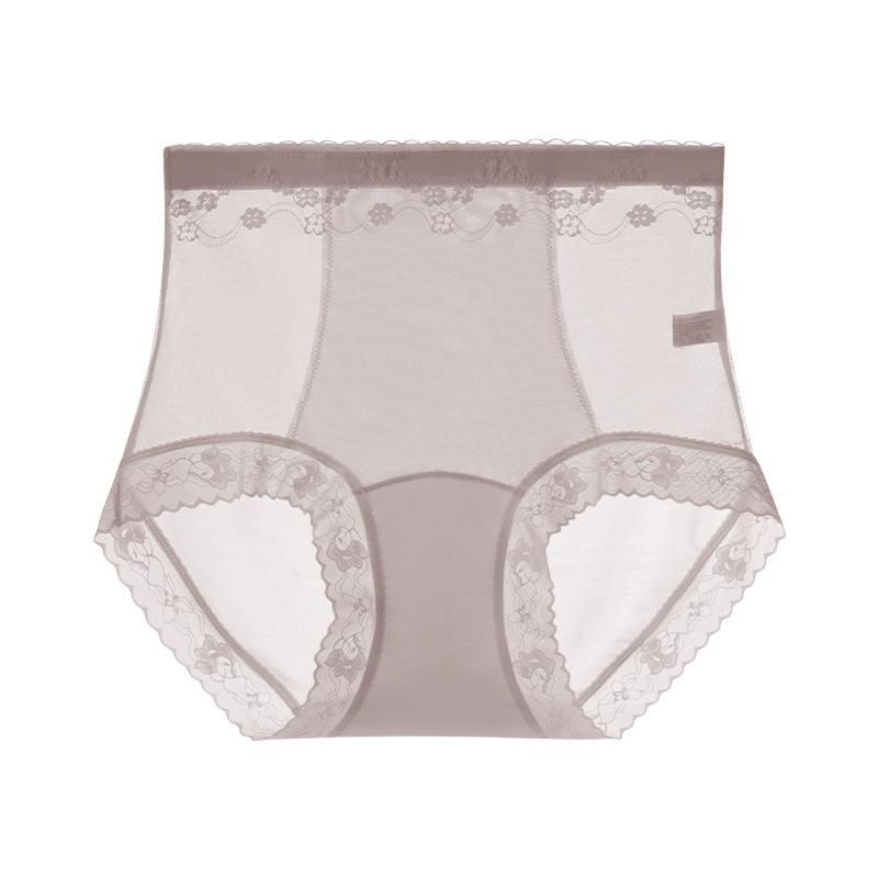 Plus Size Ladies Summer Lace Light Plastic Pure To 10A Bacteriostatic Transparent High Waist Briefs