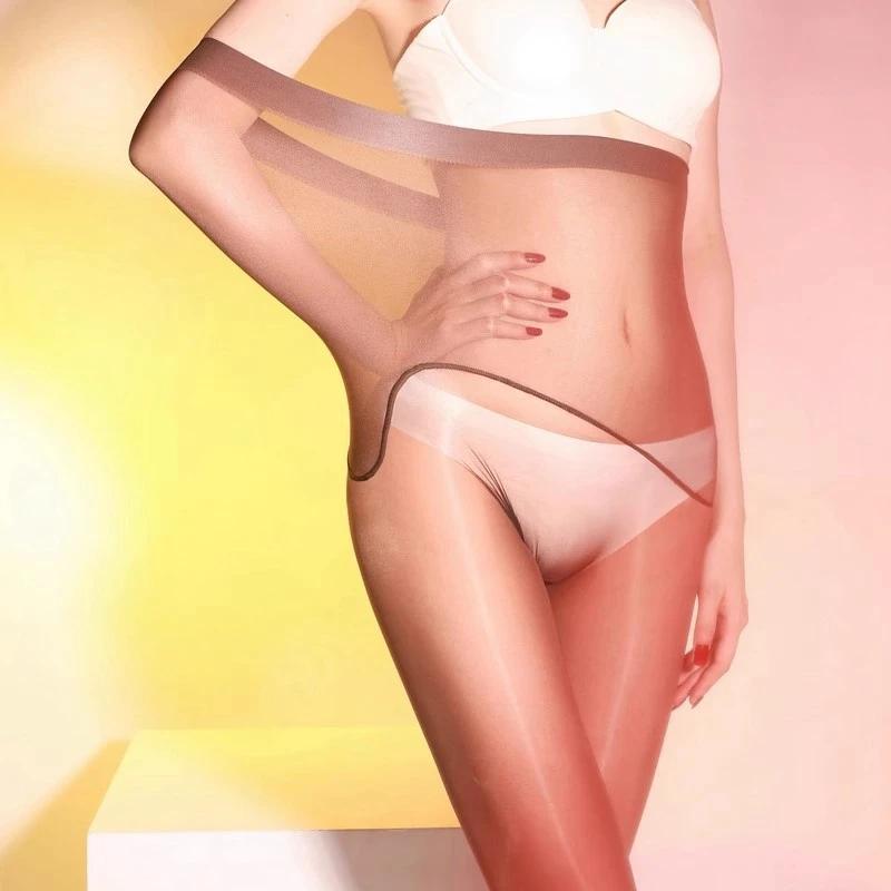 Sexy Women Plus Size Deep Crotch Pantyhose Elastic High Waist Soft Stretchy See Through Skinny Stocking Legging Ootd Ol Fashion