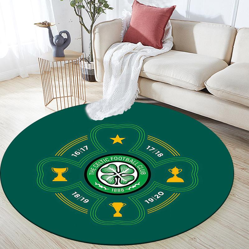 Celtic FC2 Round Area Rug,Carpet Rug for Living Room Bedroom Sofa Playroom Decor,Non-slip Floor Mat