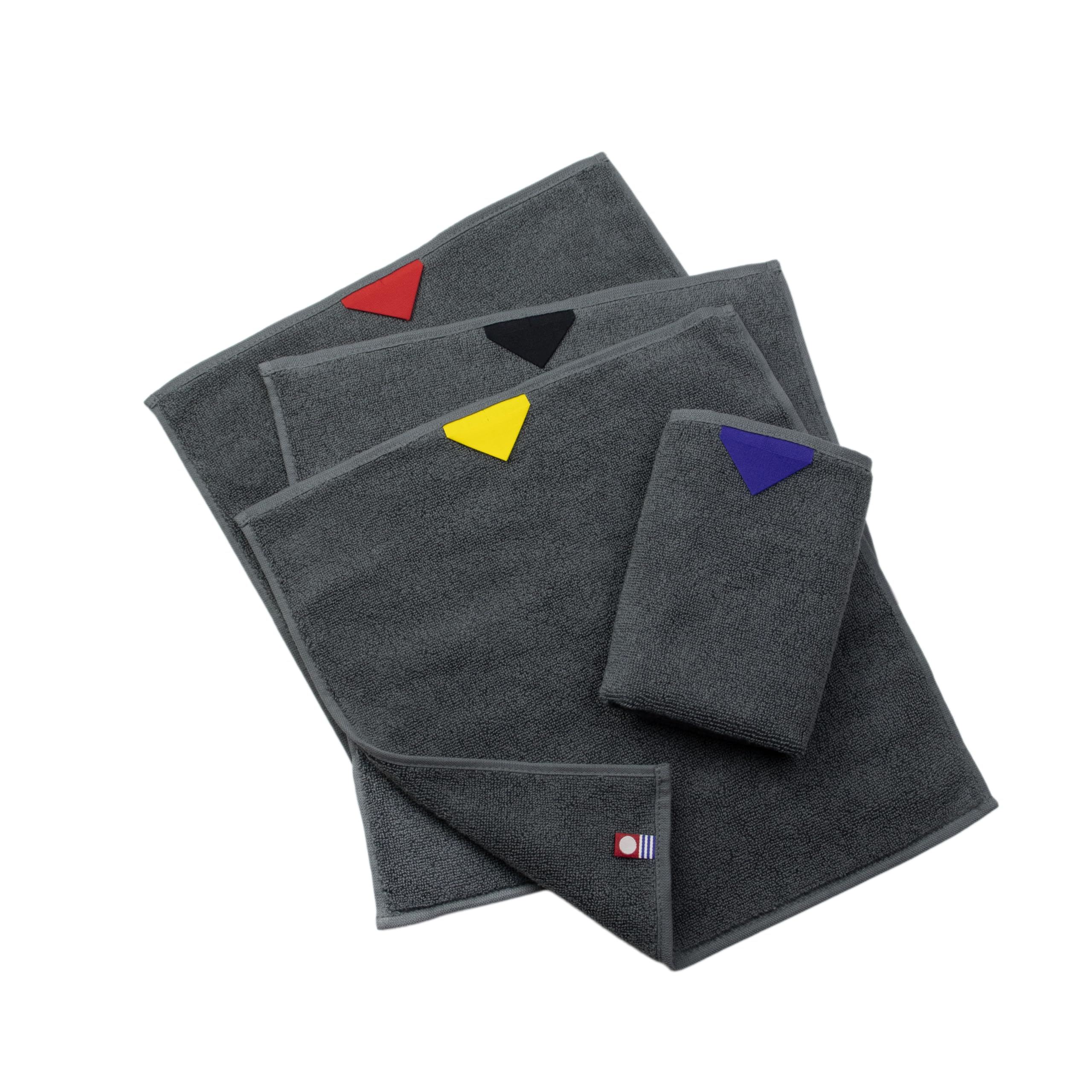 

99 Towels Kuku Towel Hand Imabari Colorful Towel Set of 4 [aso] Towels, Two-Tone Handkerchiefs, (Dark Gray) ss-kt270-h4-b