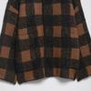 European and American style, new women's clothing, fashionable, versatile, cross-border daily casual plaid knitted jacket