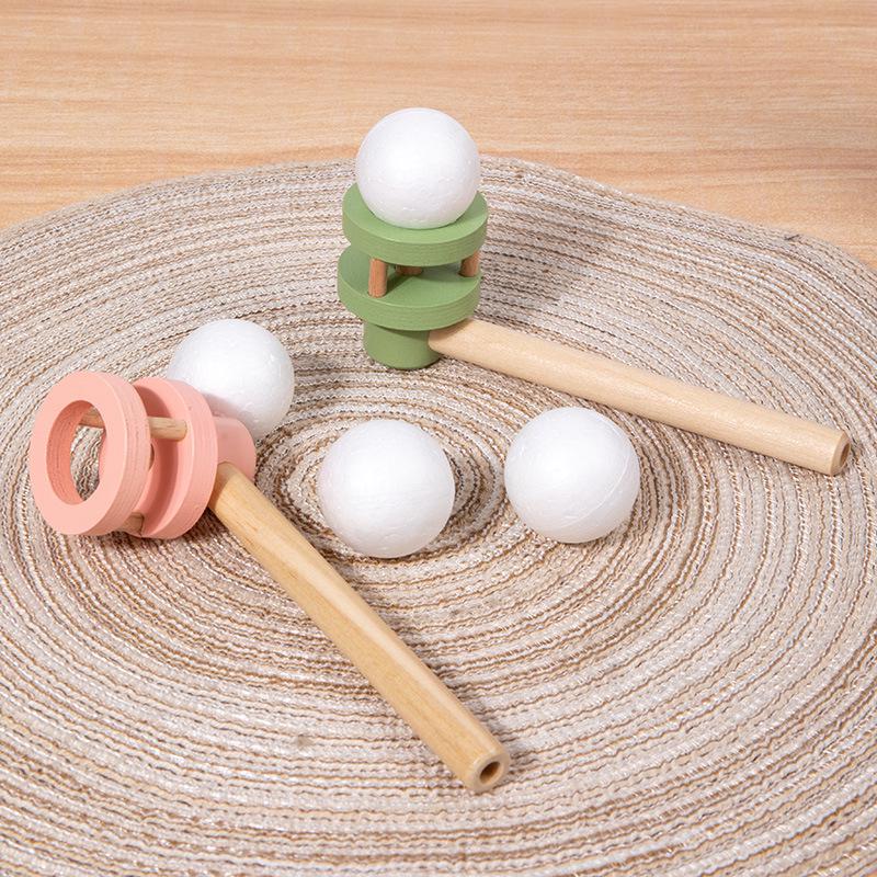 

Wooden Floating Blow Ball Game: Classic 80s Nostalgic Sensory Training Toy for Kids
