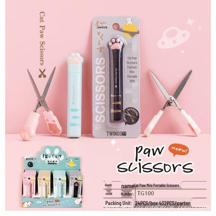 Bezpieczne nożyczki dziecięce w kształcie kociej łapki: Uroczy, składany nóż rzemieślniczy dla dzieci