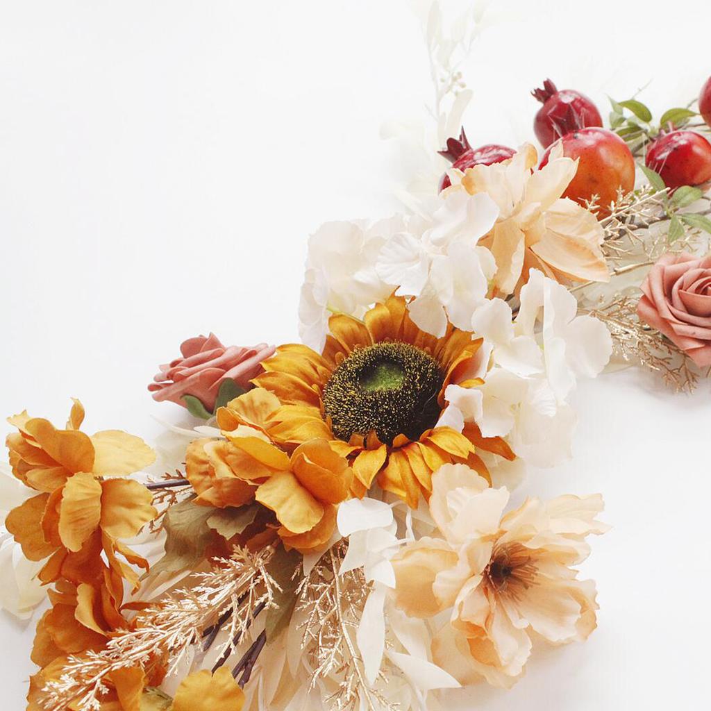 Artificial Flower Lintel Swags Silk Cloth Floral Swag for Wedding Arch Decoration Wine Red