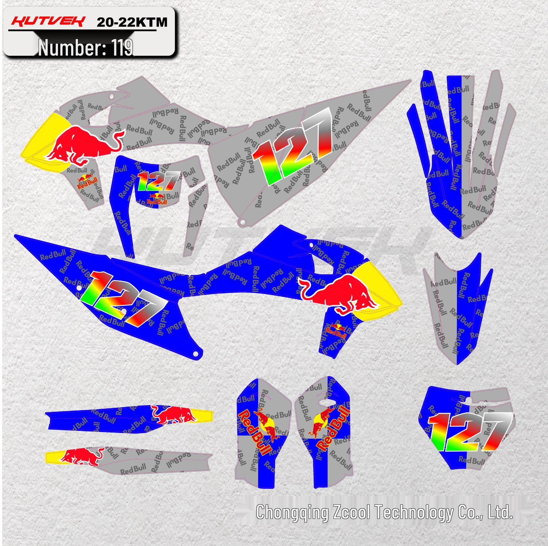 

Совместимые наклейки для 19-22 KTM SX250F EXC, Kaixi Hengjian, Bosuer X6, Внедорожные мотоциклы Mingfu Standard Crystal Film
