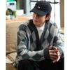 TonLion Men's V-Neck Geometric Mohair Cardigan