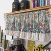 Ruffle Edge Curtains Lace Hem Short Curtain for Kitchen Small Window Drapes Dust Cabinet Door Curtain Coffee Shop Decor