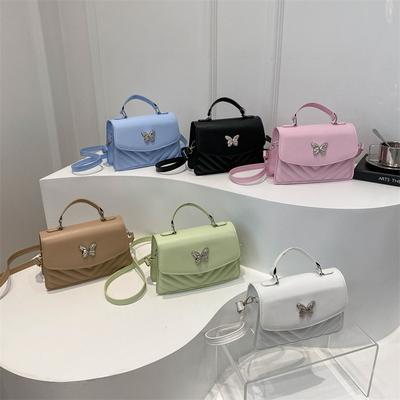 Solid Color Diamond Butterfly New Summer Retro Fashion Crossbody Bag Simple Casual One-shoulder Square Bag