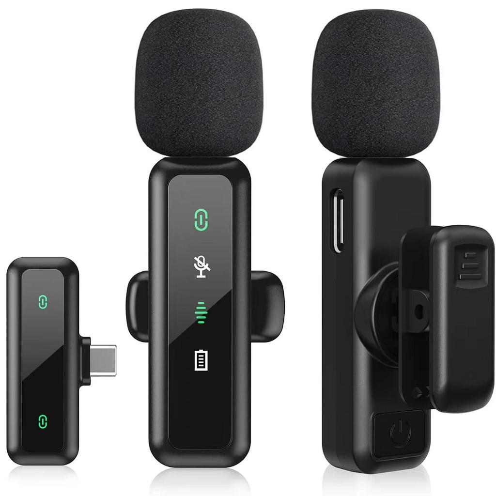 Micrófono Inalámbrico de Solapa para Teléfono Celular L6 Con Cubierta Antiviento Mini Micrófono para Grabación de Audio y Video para Teléfono Móvil iPhone Android Micrófono