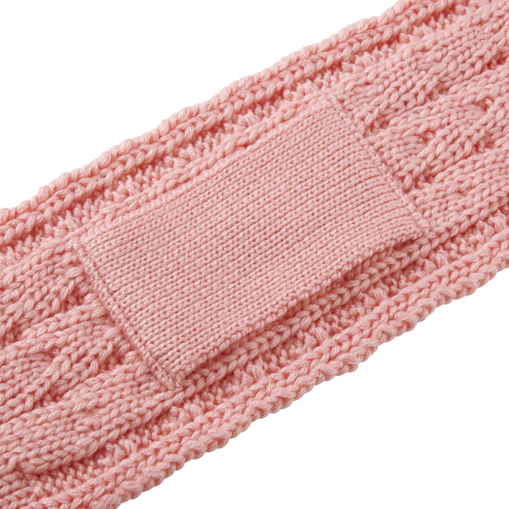 Miki House Knitted Bear Solid Made in Cable Knit for Boys and Pink Scarf, Color, Japan, Kids' Scarf, Girls, Baby, Kids, Children's Clothing,