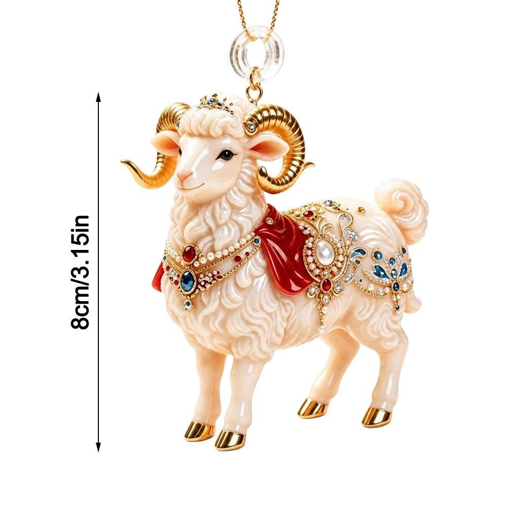 Ornamenti Appesi Capra Brillante Decorazione Animale Piatta 2D Nuova Portachiavi Decorazione Festa Festiva