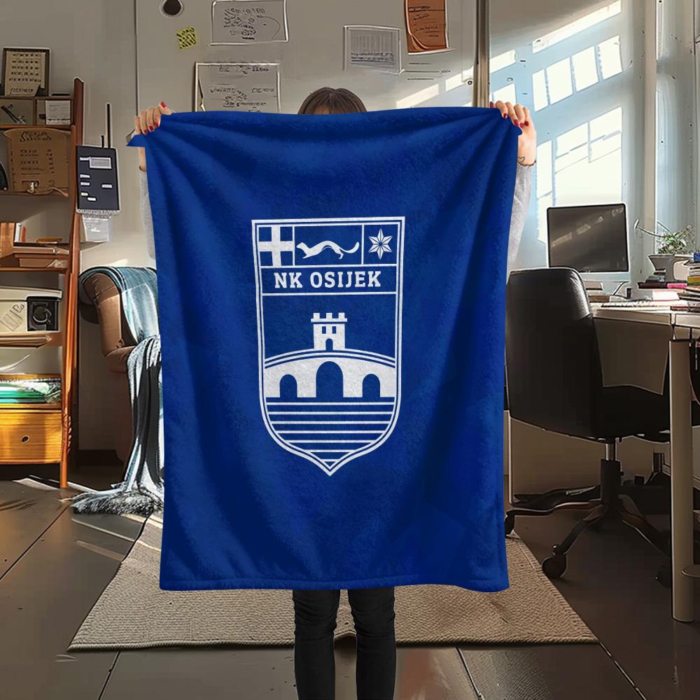 NK Osijek  Print Flannel Blanket, High quality Comfortable for All Seasons, Home Decor, Warmth and Comfort