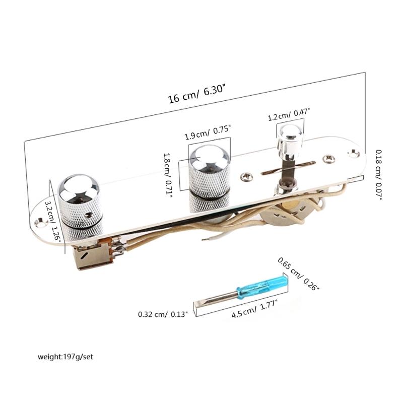 3 Way Guitar Control Plate Assembly Wired Loaded Prewired Guitar Switch Control Plate Musical Instrument Accessories