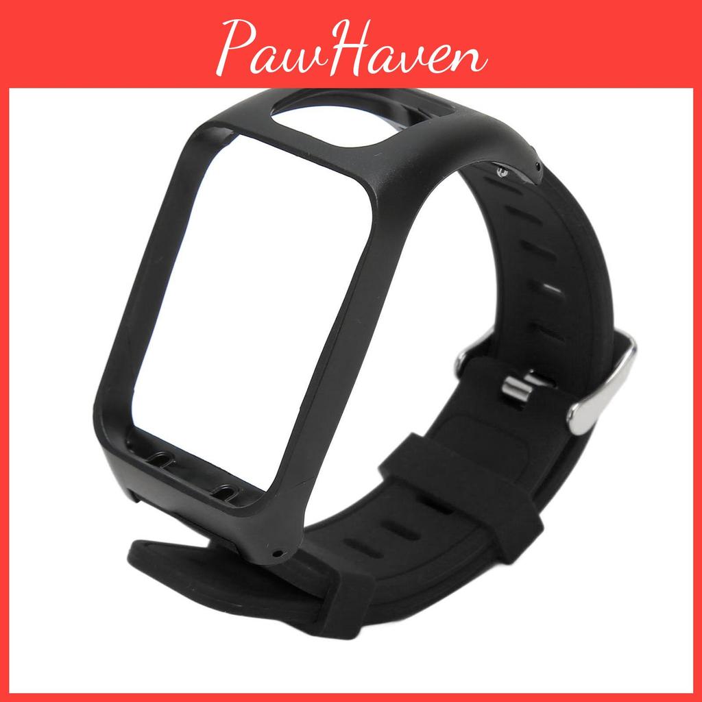 Bands Watch Adjustable Waterproof Silicone Watch Replacement Strap For Tom Tom Runner 3 Black