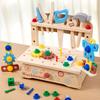 Werkbank aus Holz für Kinder, Montessori Pädagogisches Rollenspiel Konstruktionsspielzeug, Aktivitätsgeschenk Konstruktionsspielzeug für Jungen Mädchen