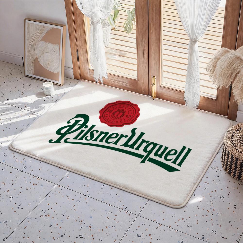 Dywanik podłogowy P-Pilsner Urquell Eco - Flanelowy wycieraczka antypoślizgowa bezwonny dywanik podłogowy do wnętrz miękki krótki plusz dywanik domowy