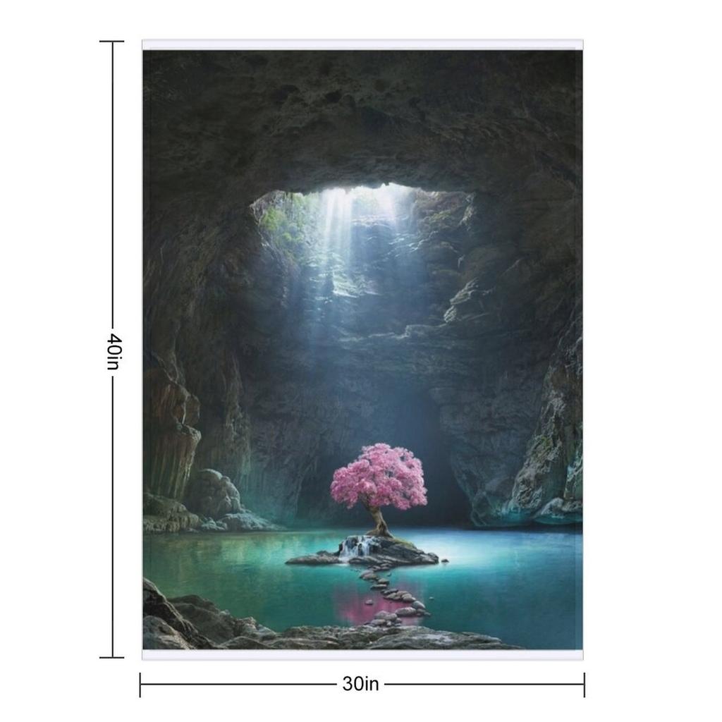 Pink Tree in the Cave Throw Blanket for sofa Thin For Baby funny gift Blankets