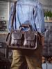Men's Genuine Leather Crazy Horse Briefcase & Messenger Laptop Bag