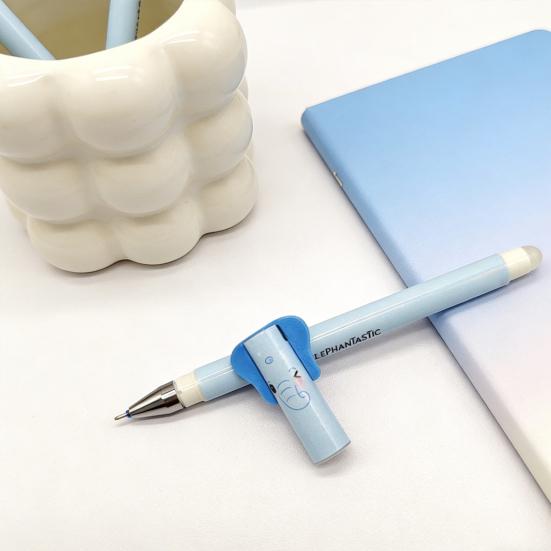 Elephant Lion Erasable Gel Pen Set Cute Animal Theme Smooth Writing Pen for Kids 0.7mm Tip Easy Erase Fun School