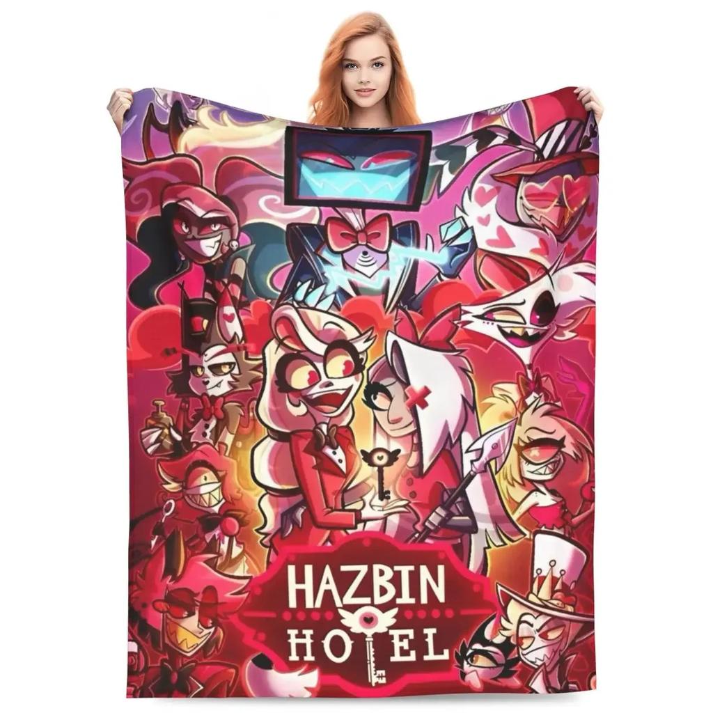 VOX HHazbin Hotel Alastor Game Warm Soft Blanket Travel Office Plush Bedding Throws Fluffy Couch Bed Flannel Bedspread
