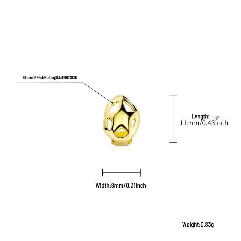 Pozłacane Grillz Hip-Hop: Puste wzory róży i gwiazdy biżuteria na Halloween