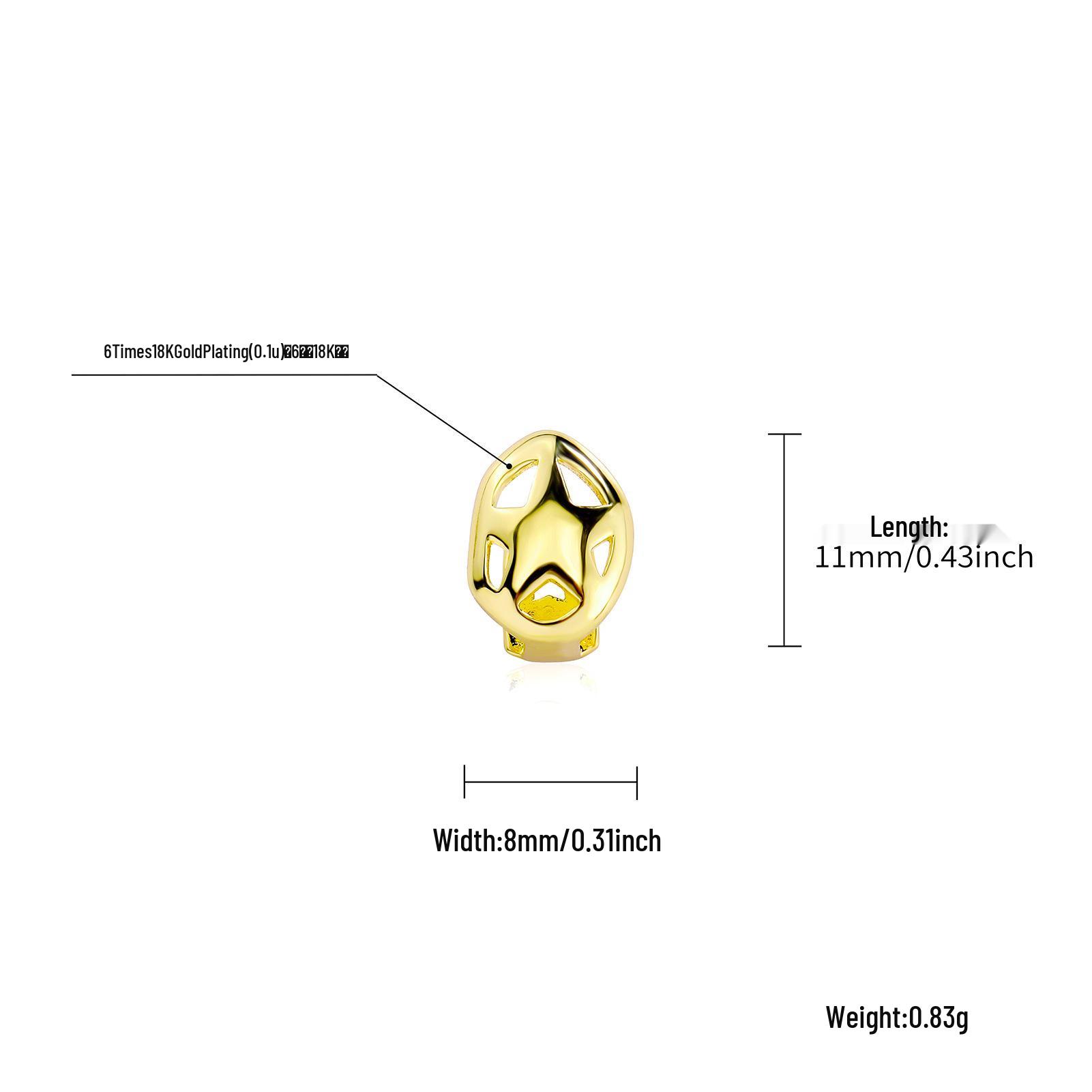 

Hip-Hop Gold-Plated Grillz: Hollow Rose & Star Design Halloween Jewelry