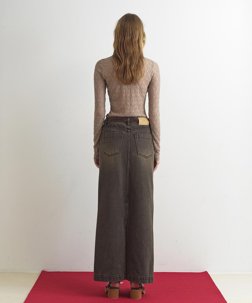 Aobteu Lace See Through Top - Mocha