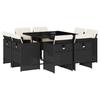 VidaXL Ensemble à manger de jardin 9pcs coussins noir résine tressée 3277781