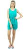 Bimba Womens Drawstring Solid Aqua Pj Set Buttondown Shirt Shorts Dress-10