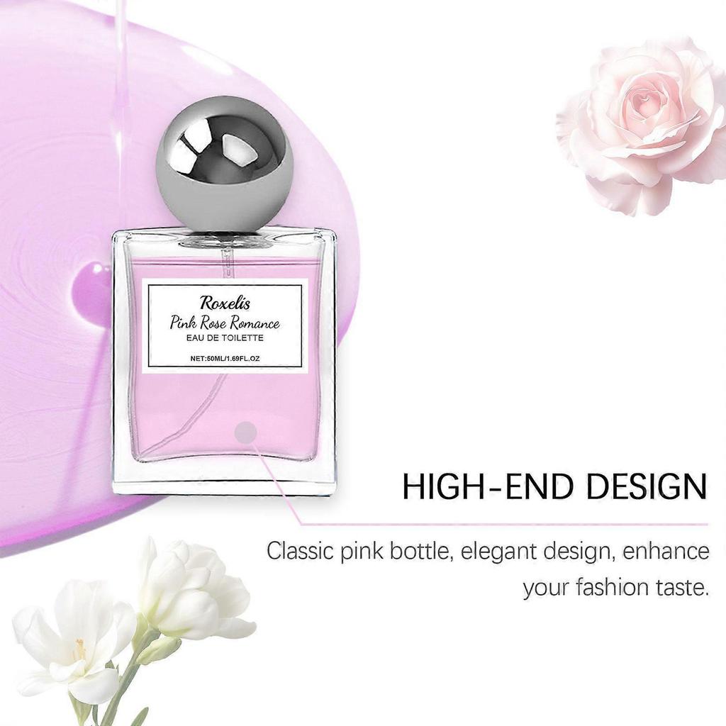 Roxelis Pink Rose Charm Perfume, Pink Rose Long-Lasting Fragrance, Charming And Alluring Perfume, Cologne Pheromone Fragrance