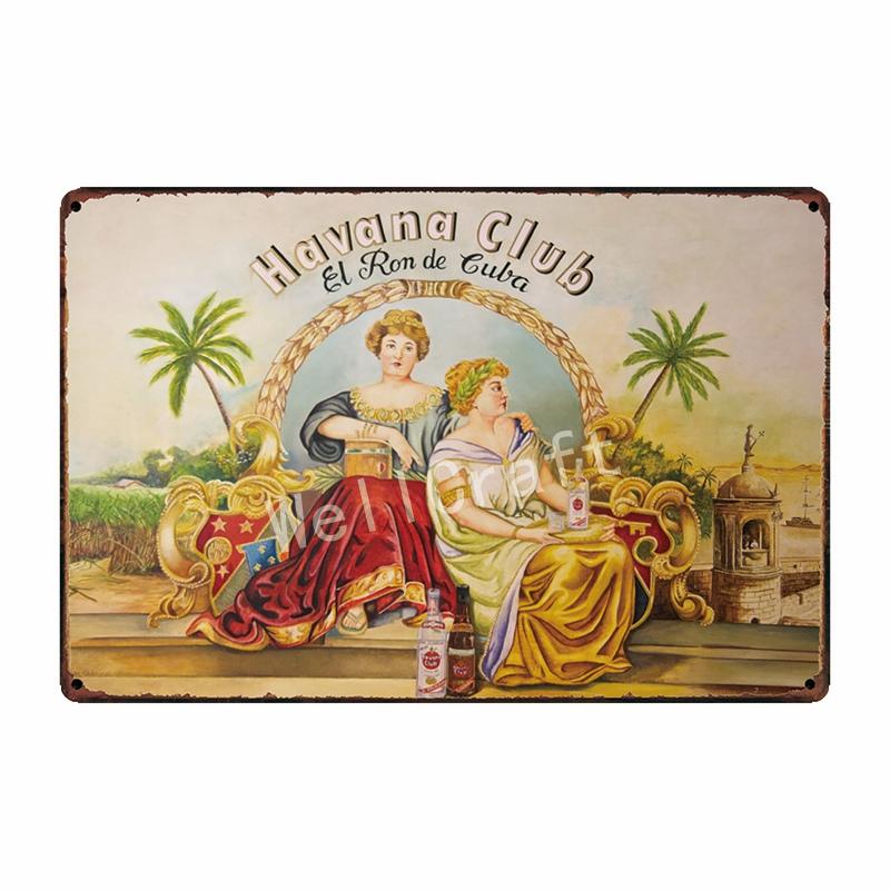 [ WellCraft ] HAVANA CLUB Cartello in Latta Pub Musicale bar Pittura Retrò FG-239