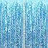 2M X 1M Decoration Balloon Rain Curtain Fashion Teal Blue Tinsel Backdrop  Baby Birthday Party
