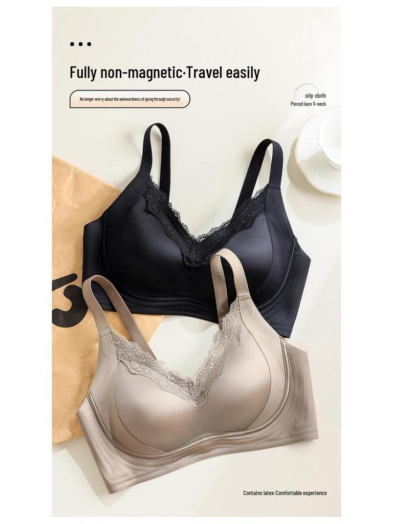 Sutien modelator fără cusături cu dantelă: Lucios, Anti-cădere cu Suport Lateral pentru un Spate Frumos