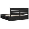 Bed Frame Black 200 x 200 cm Solid Pine Wood