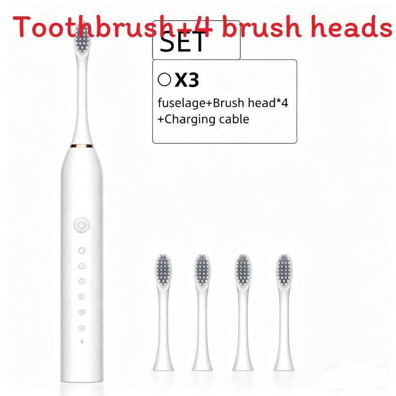 Portable Electric Toothbrush Set For Adults With Soft Bristles And Multimode Functionality