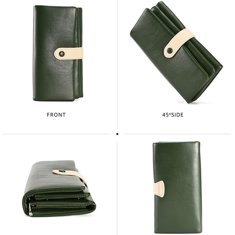 Soft Leather Women Wallet Clutch High Quality Triple Fold Money Large Capacity Female Purse Card Holder
