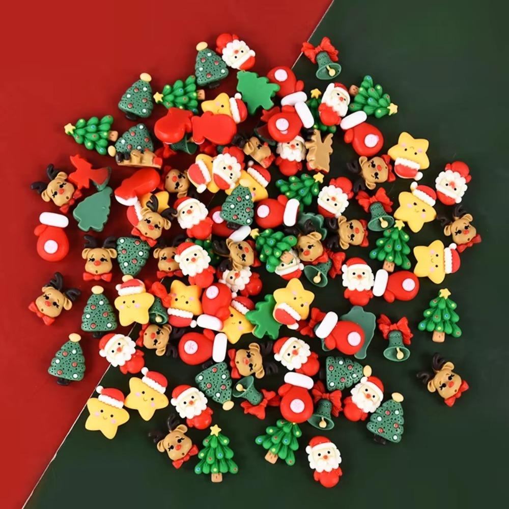 20pcs Santa Claus Phone Case Patch Mini Resin Accessories  New Year Gifts