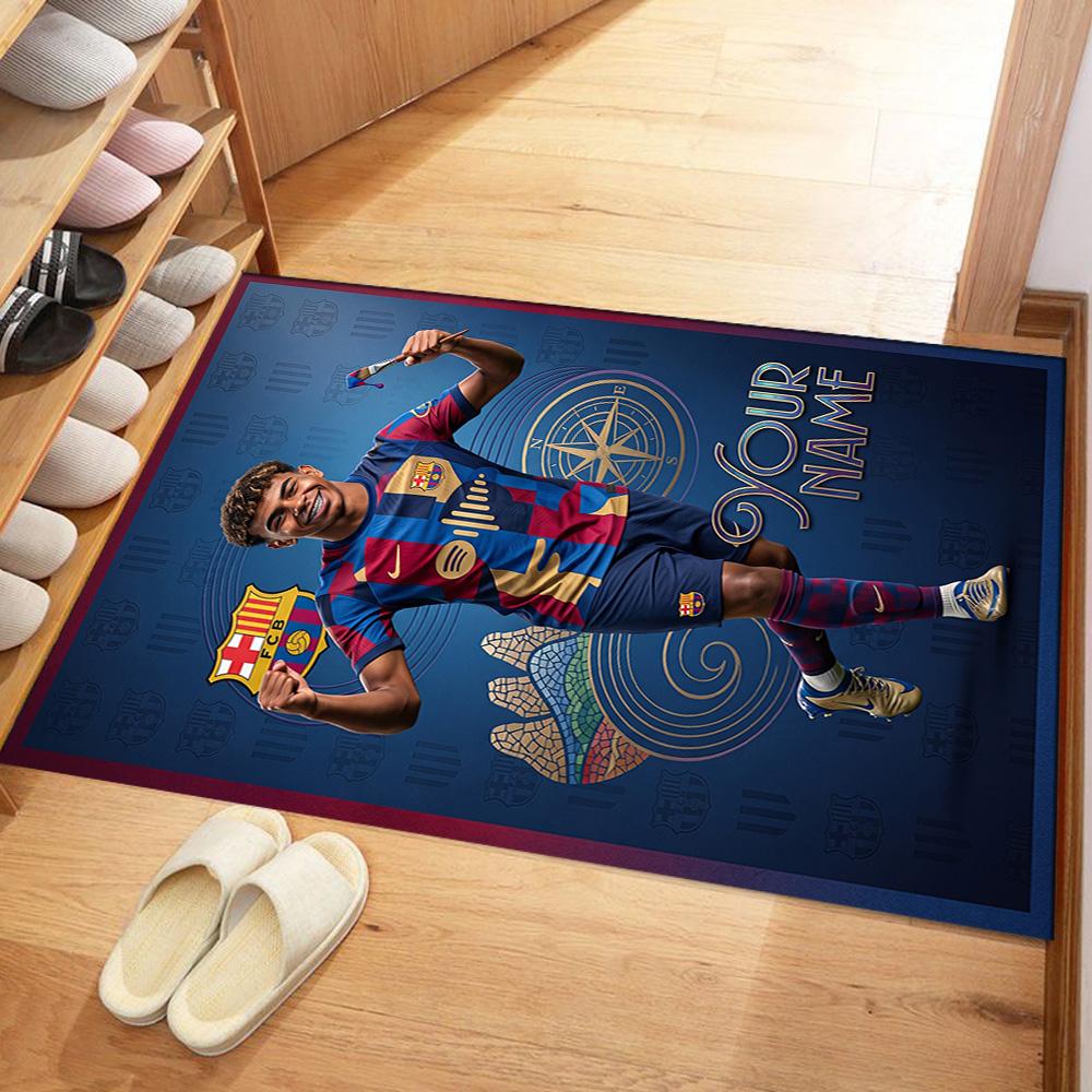 Lamin Yamal Customize Text Floor Rug Office Rug Perfect For Dining Room Study Room Outdoor Decorate Room Antislip Carpet Anime Office Decor