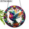 Acrylic Colorful Hummingbird Stained Glass Style Suncatcher, 2D Flat Acrylic Window Hanging Ornament for Nature & Art Lover Gifts