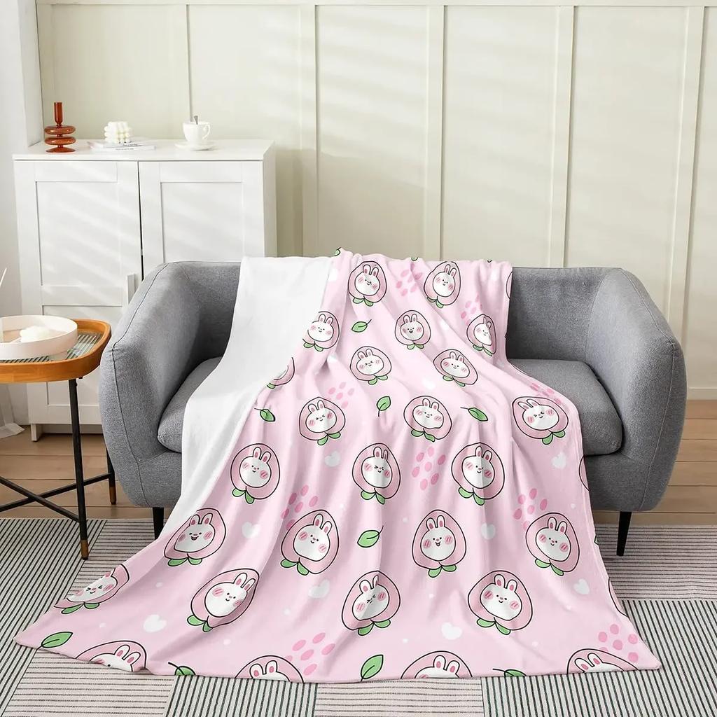 Verse Vruchten Plaid Druif Sinaasappel Aardbei Patroon Flanellen Deken Zacht Lichtgewicht voor Bed Bank Sofa King Queen Maat