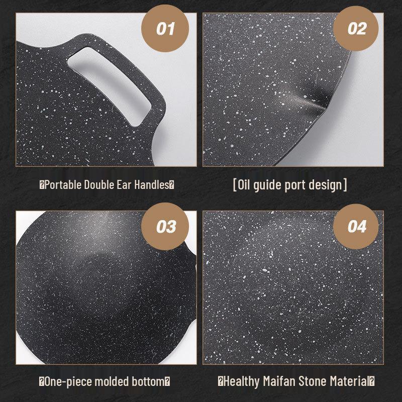 Portable Non-stick Camping Griddle and Frying Pan Set for Outdoor Barbecue Cooking