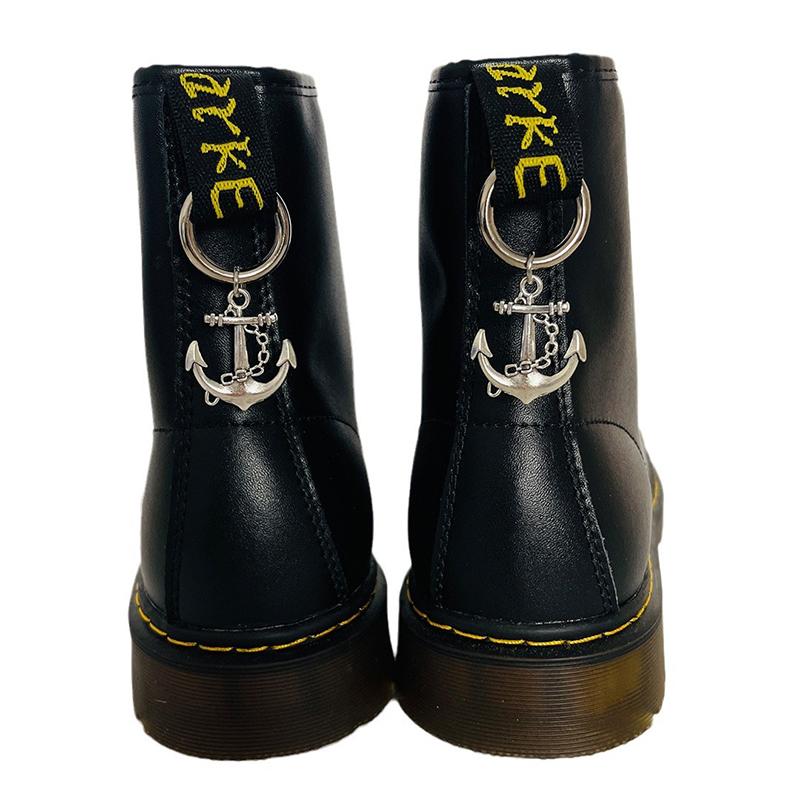 Boucle de chaussure en métal, épée gothique, Serpent de flamme, pentagramme Martens, Punk, bricolage, boucle circulaire détachable, pendentif Animal, accessoires de chaussures