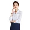Women's Plus Size V-neck White Blouse: Professional Workwear and Flight Attendant Uniform
