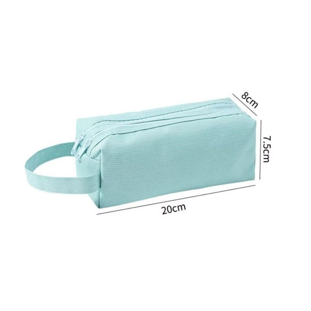 Double Zippers Pencil Pouch Waterproof Stationery Case Durable Pencil Case