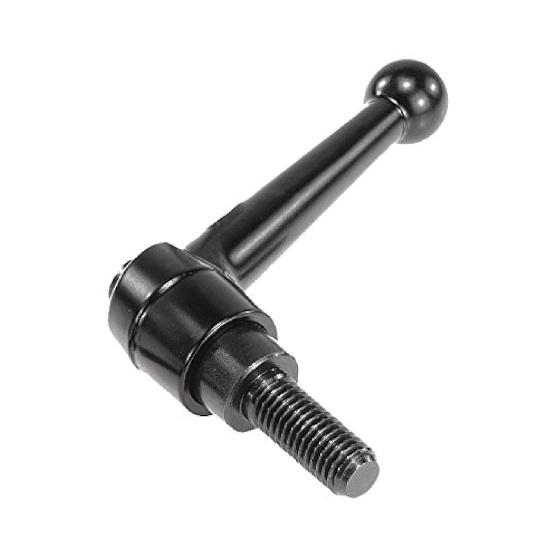 Kipp 06430-3A41X50 Zinc/Steel Adjustable Handle with 3/8-16" External Thread, Classic Ball Style, Inch, Black Satin Powder-Coated Finish, Steel